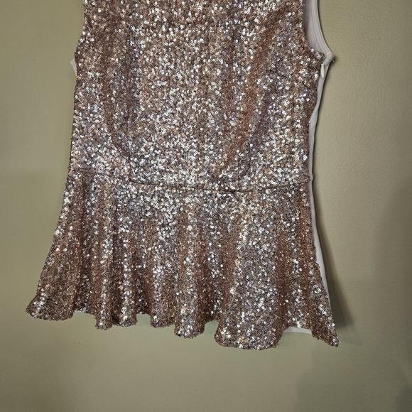Artee Couture Nordstrom Gold Sequin Peplum Top Medium Life Of A Show Girl Swift - Picture 5 of 8